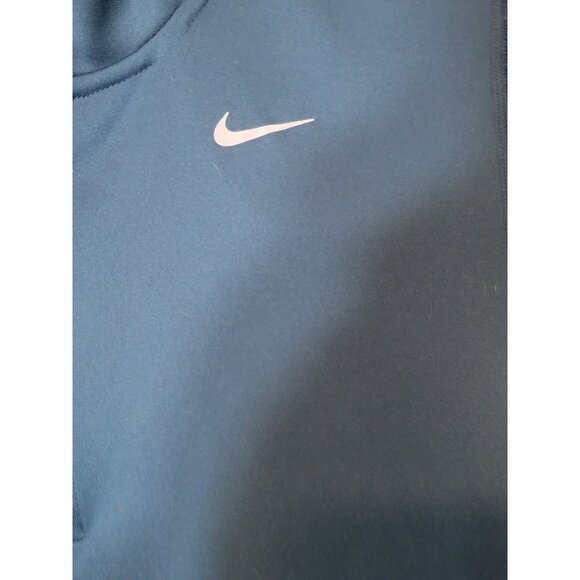 Nike Dri-Fit Quarter Zip Pull Over Jacket Polyester Blue Green Men's Size Medium - Picture 4 of 6